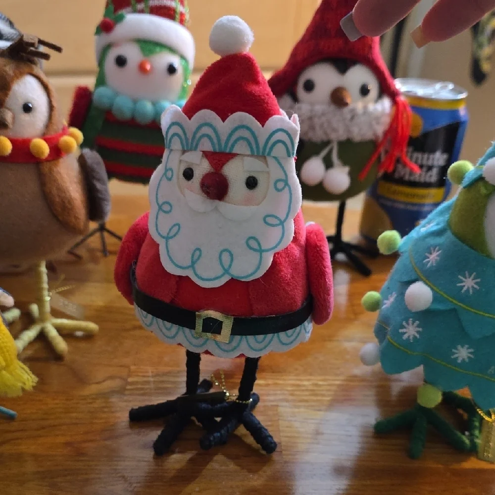 Target Holiday Owl Decor Set - Red, Green, Blue, Gray